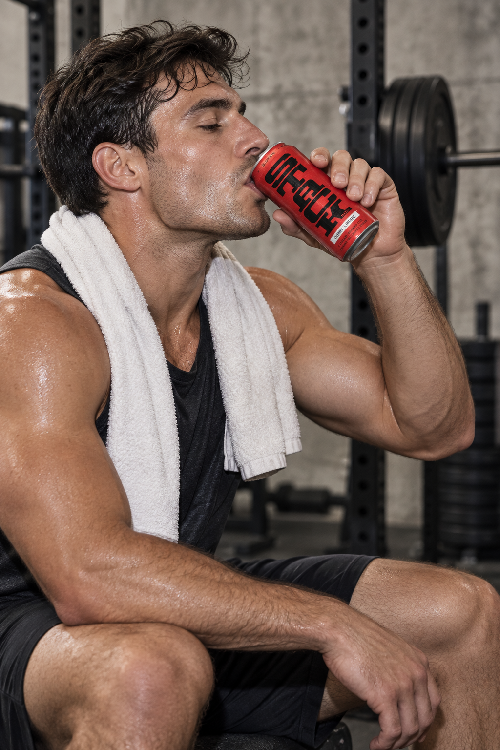 Athlete drinking Cherry Limeade STACK between sets